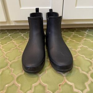 Black Ankle Rain Boots by Hunter